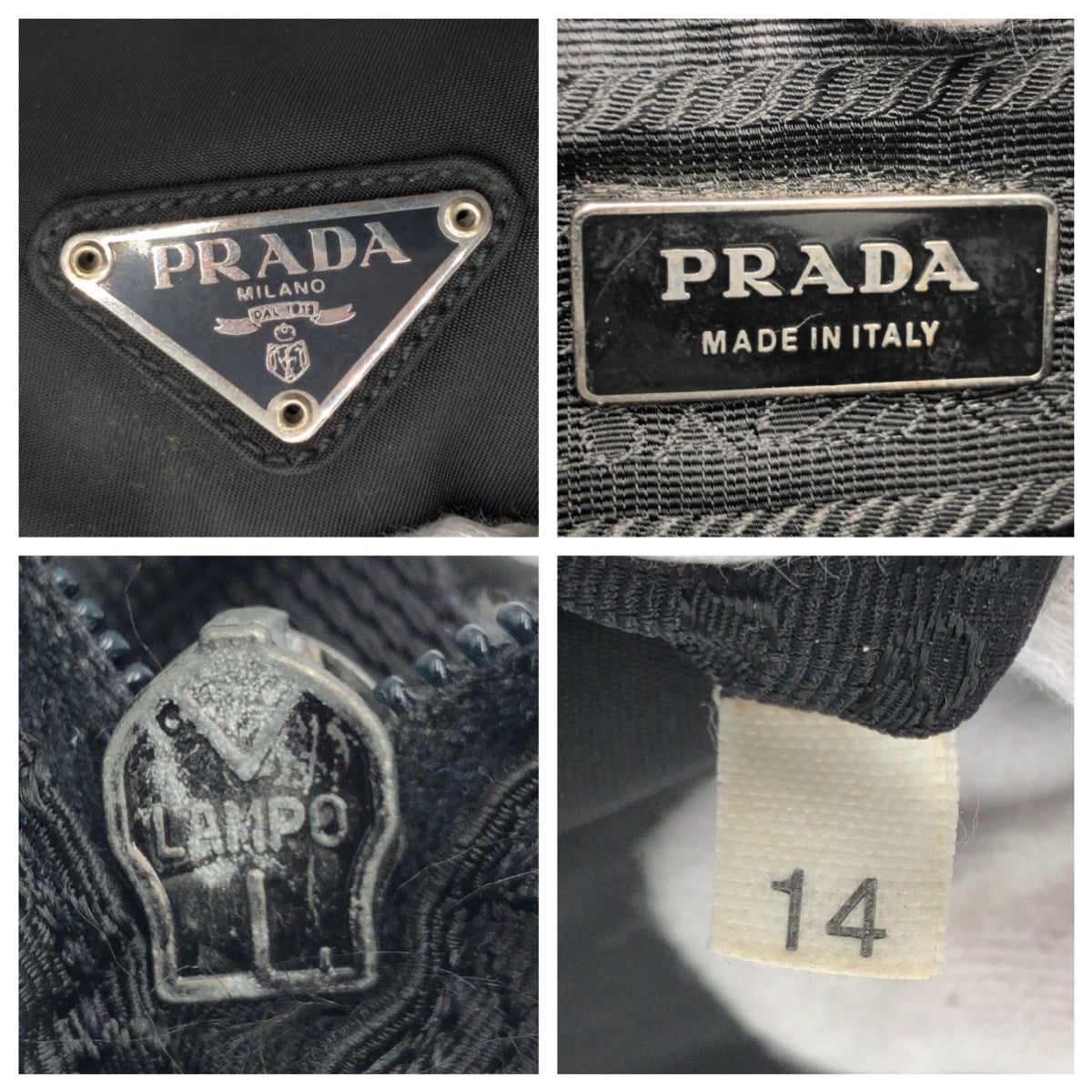 13525
PRADA プラダ テスート 三角ロゴ ブラック 黒 ナイロン ショルダーバック ポシェット  メンズ
