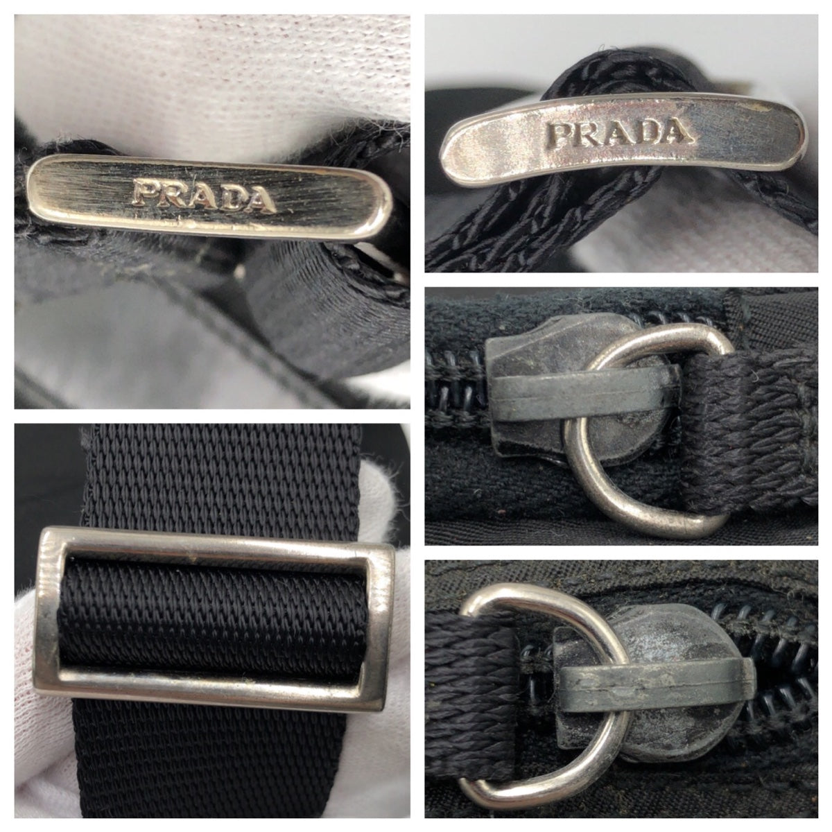 13525
PRADA プラダ テスート 三角ロゴ ブラック 黒 ナイロン ショルダーバック ポシェット  メンズ