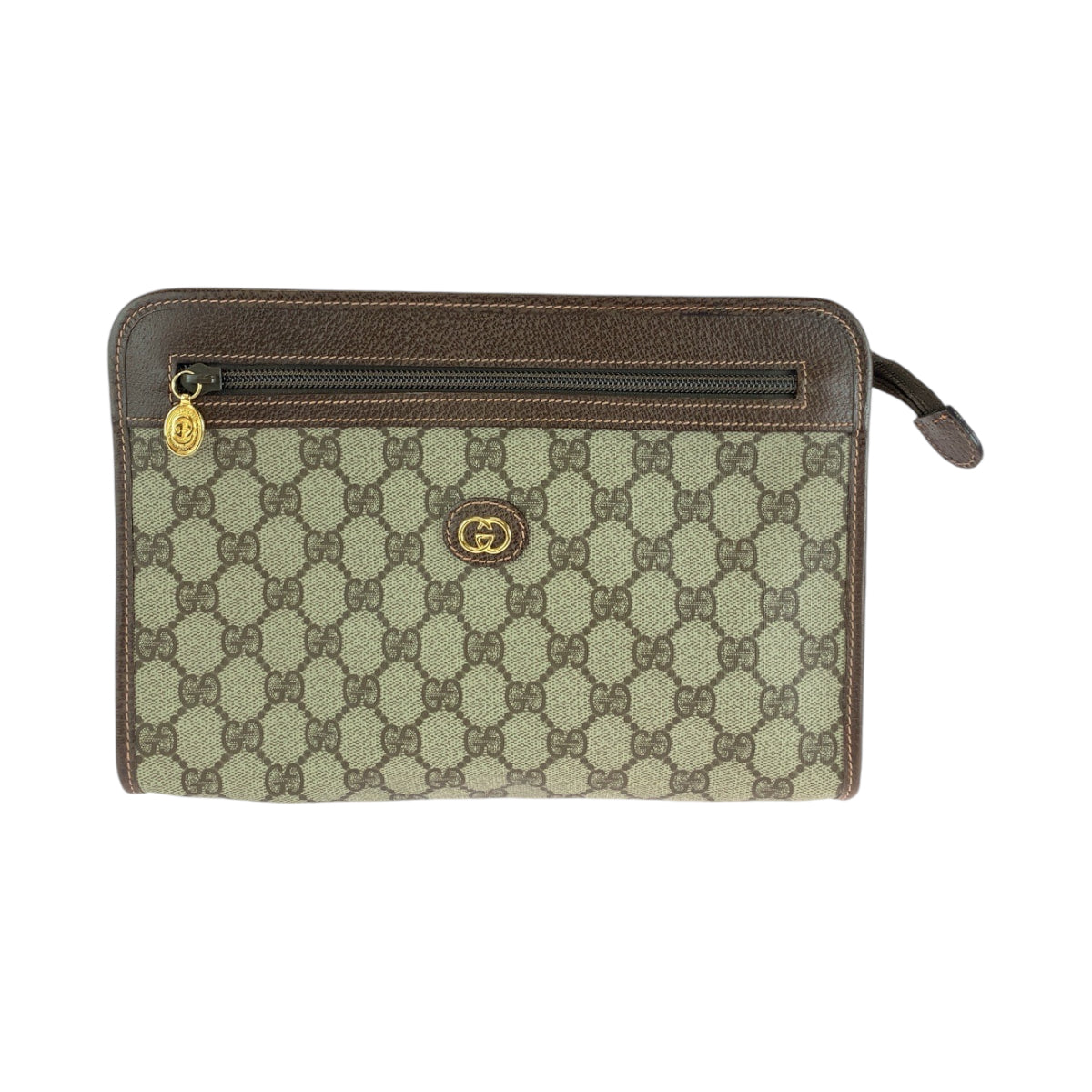 13527
GUCCI グッチ ヴィンテージ オールドグッチ ブラウン ベージュ ゴールド金具 GGスプリームキャンバス 14166063 セカンドバッグ クラッチバッグ  メンズ