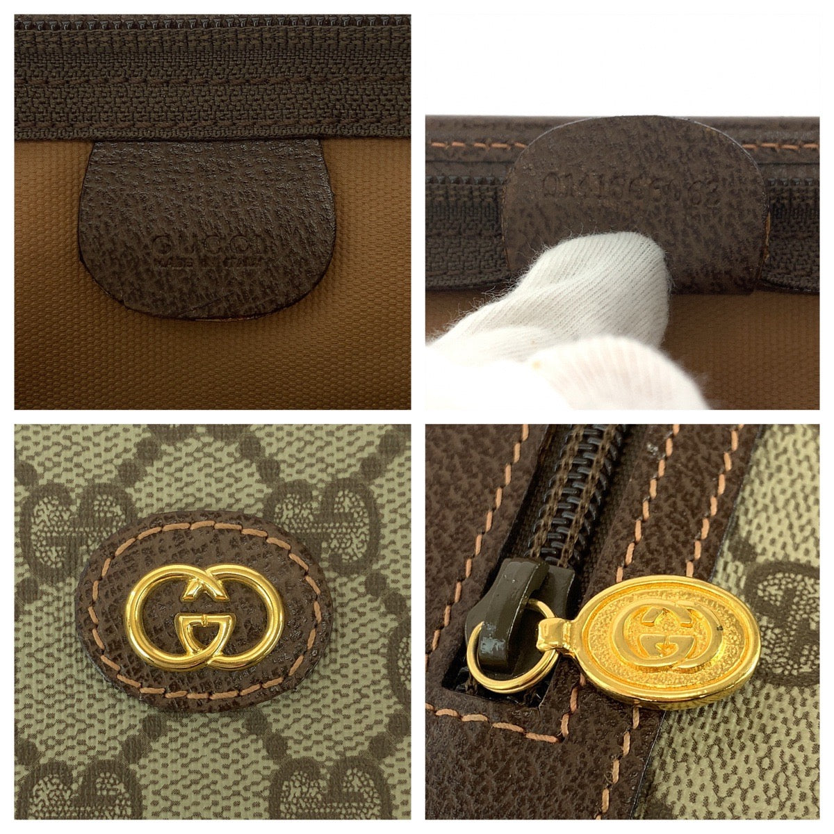 13527
GUCCI グッチ ヴィンテージ オールドグッチ ブラウン ベージュ ゴールド金具 GGスプリームキャンバス 14166063 セカンドバッグ クラッチバッグ  メンズ