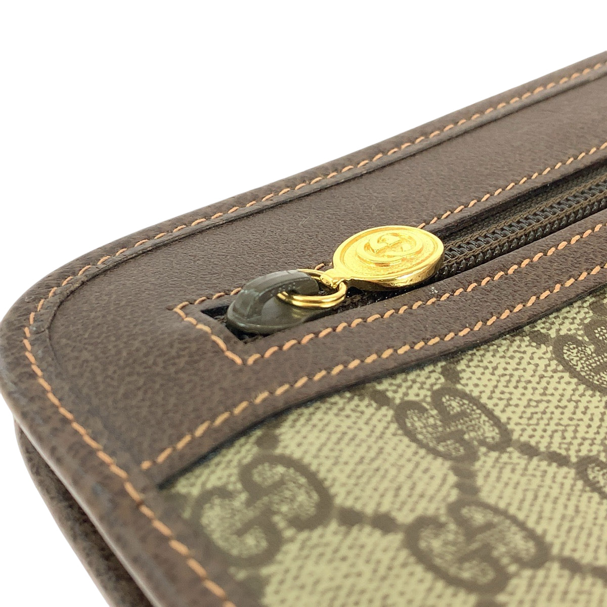 13527
GUCCI グッチ ヴィンテージ オールドグッチ ブラウン ベージュ ゴールド金具 GGスプリームキャンバス 14166063 セカンドバッグ クラッチバッグ  メンズ