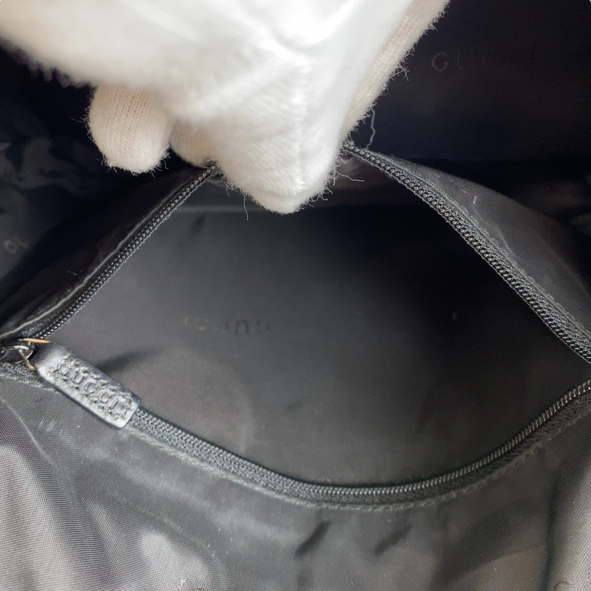 13529
GUCCI グッチ バンブー ブラック 黒 シルバー金具 キャンバス / レザー ハンドバッグ ショルダーバッグ 2way  レディース