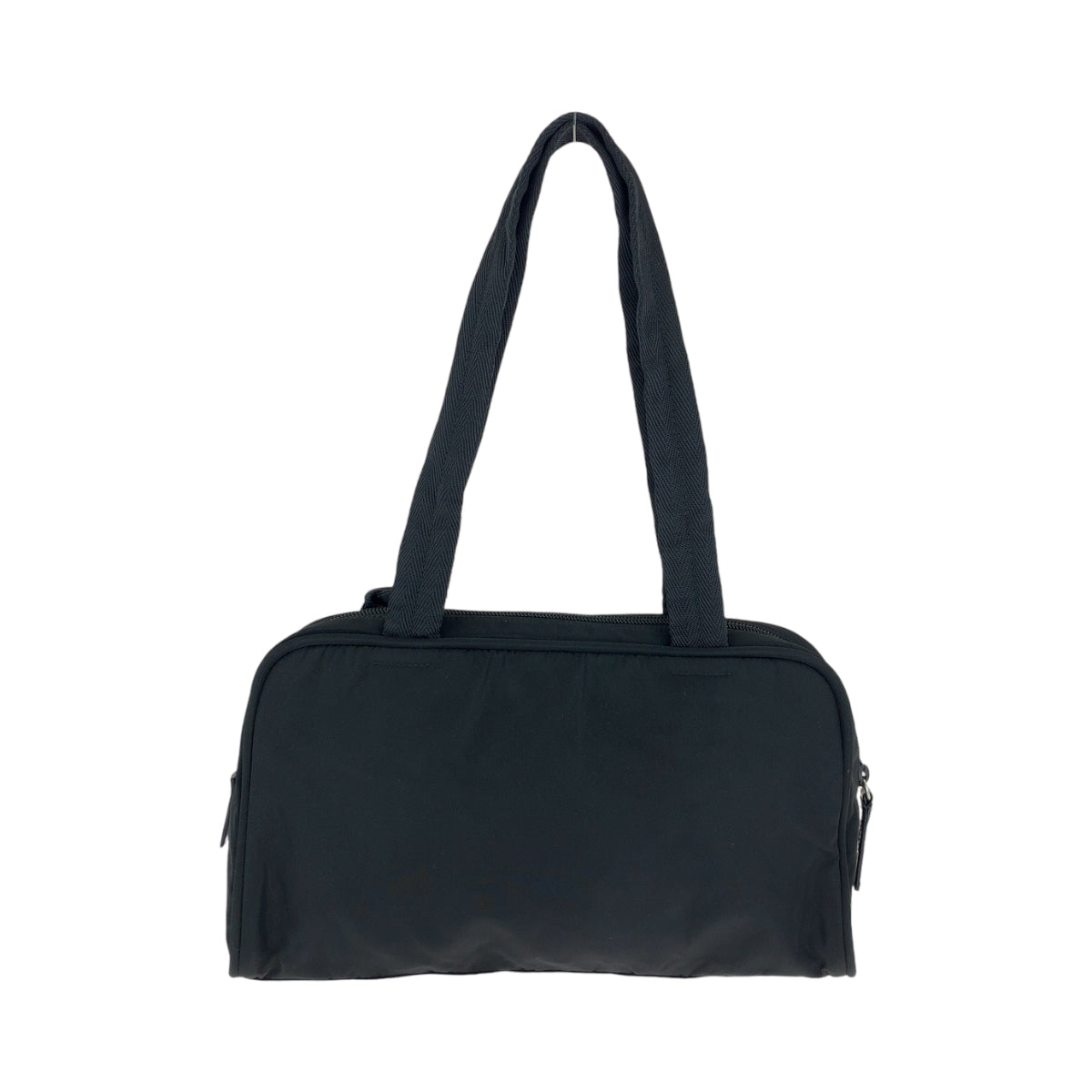 13530
PRADA プラダ 三角ロゴプレート ブラック 黒 シルバー金具 ナイロン ハンドバッグ ショルダーバッグ ミニボストンバッグ  レディース