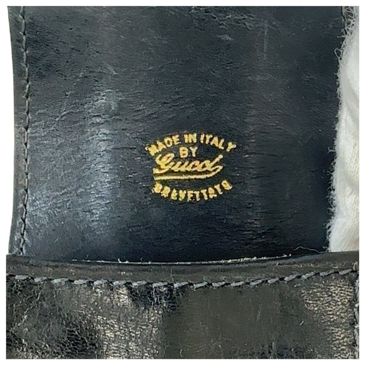 13531
GUCCI グッチ ヴィンテージ オールドグッチ シェリーライン ネイビー グレー ゴールド金具 GGスプリームキャンバス / レザー ホーボー ショルダーバッグ  レディース