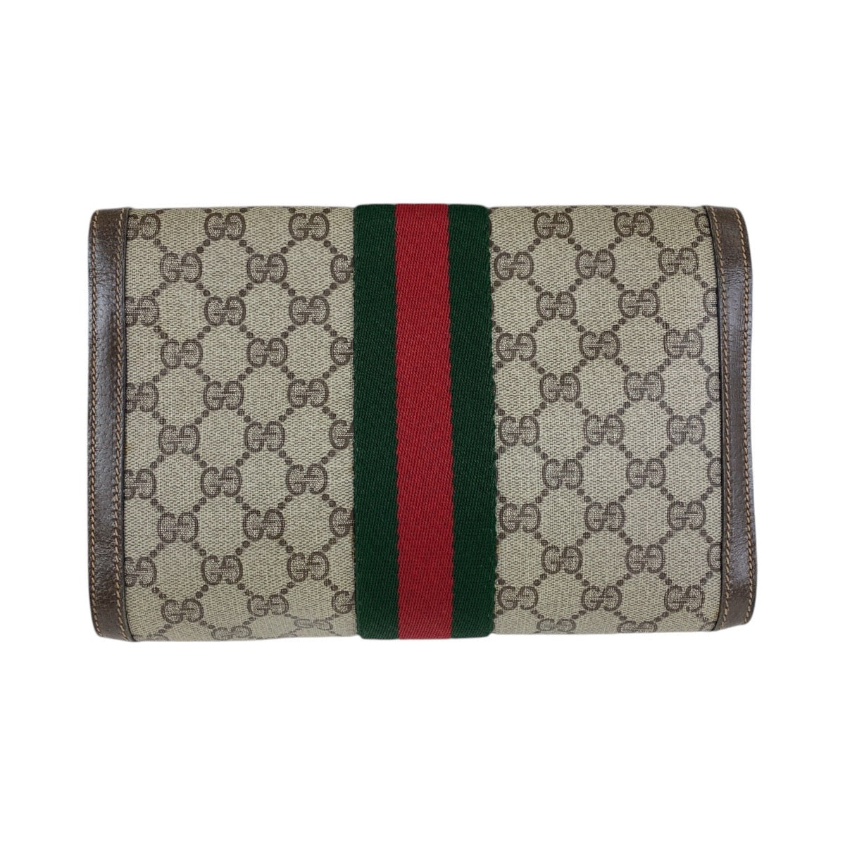 13533
GUCCI グッチ ヴィンテージ シェリーライン オールドグッチ ブラウン ゴールド金具 GGスプリームキャンバス / レザー 89 01 006 クラッチバッグ セカンドバッグ  レディース