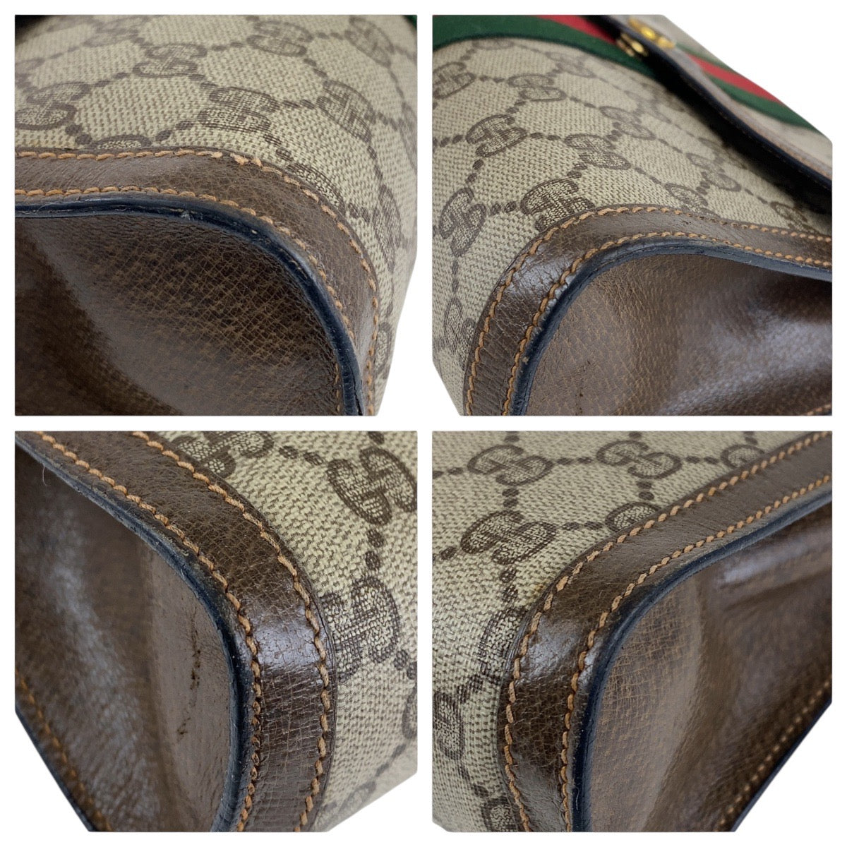 13533
GUCCI グッチ ヴィンテージ シェリーライン オールドグッチ ブラウン ゴールド金具 GGスプリームキャンバス / レザー 89 01 006 クラッチバッグ セカンドバッグ  レディース