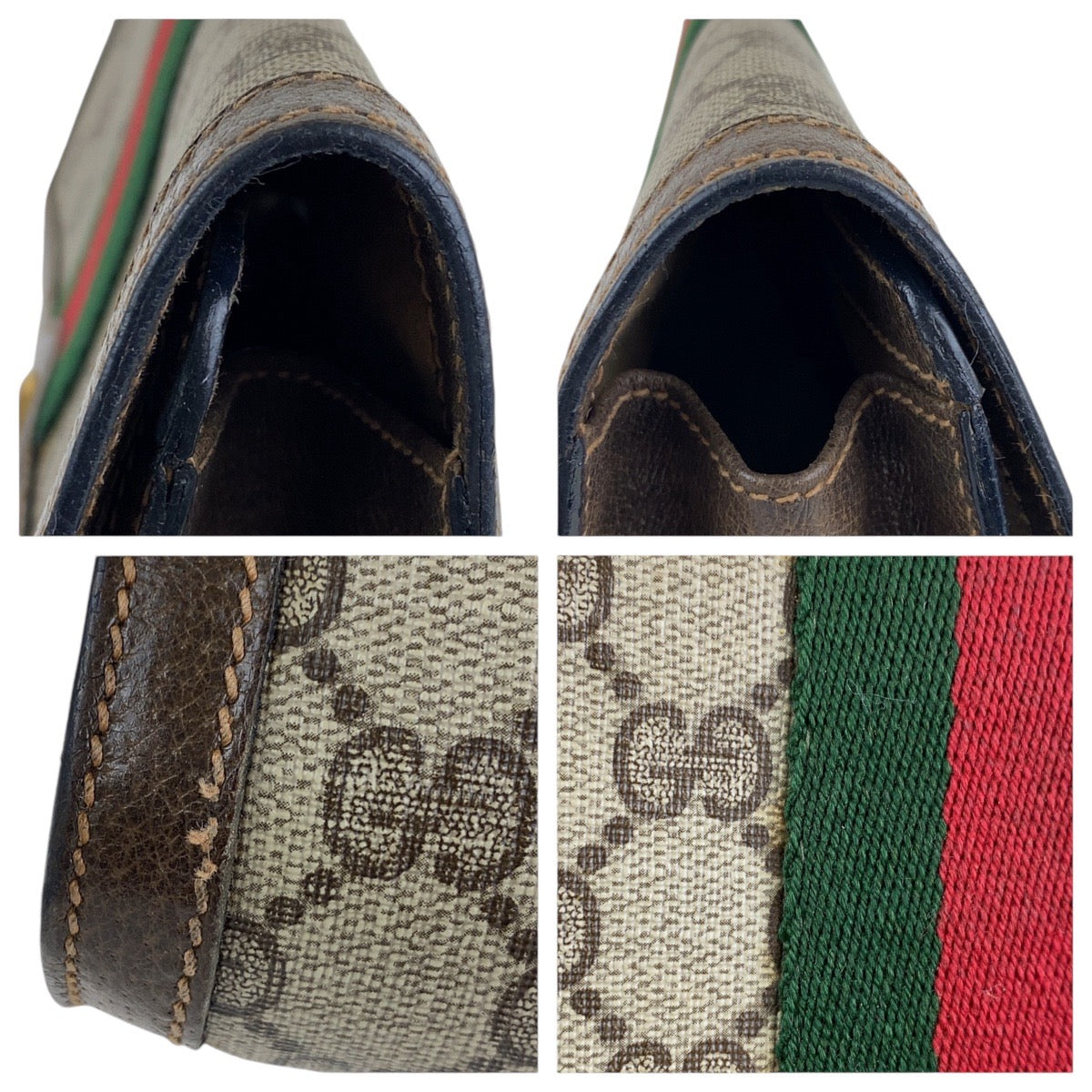 13533
GUCCI グッチ ヴィンテージ シェリーライン オールドグッチ ブラウン ゴールド金具 GGスプリームキャンバス / レザー 89 01 006 クラッチバッグ セカンドバッグ  レディース