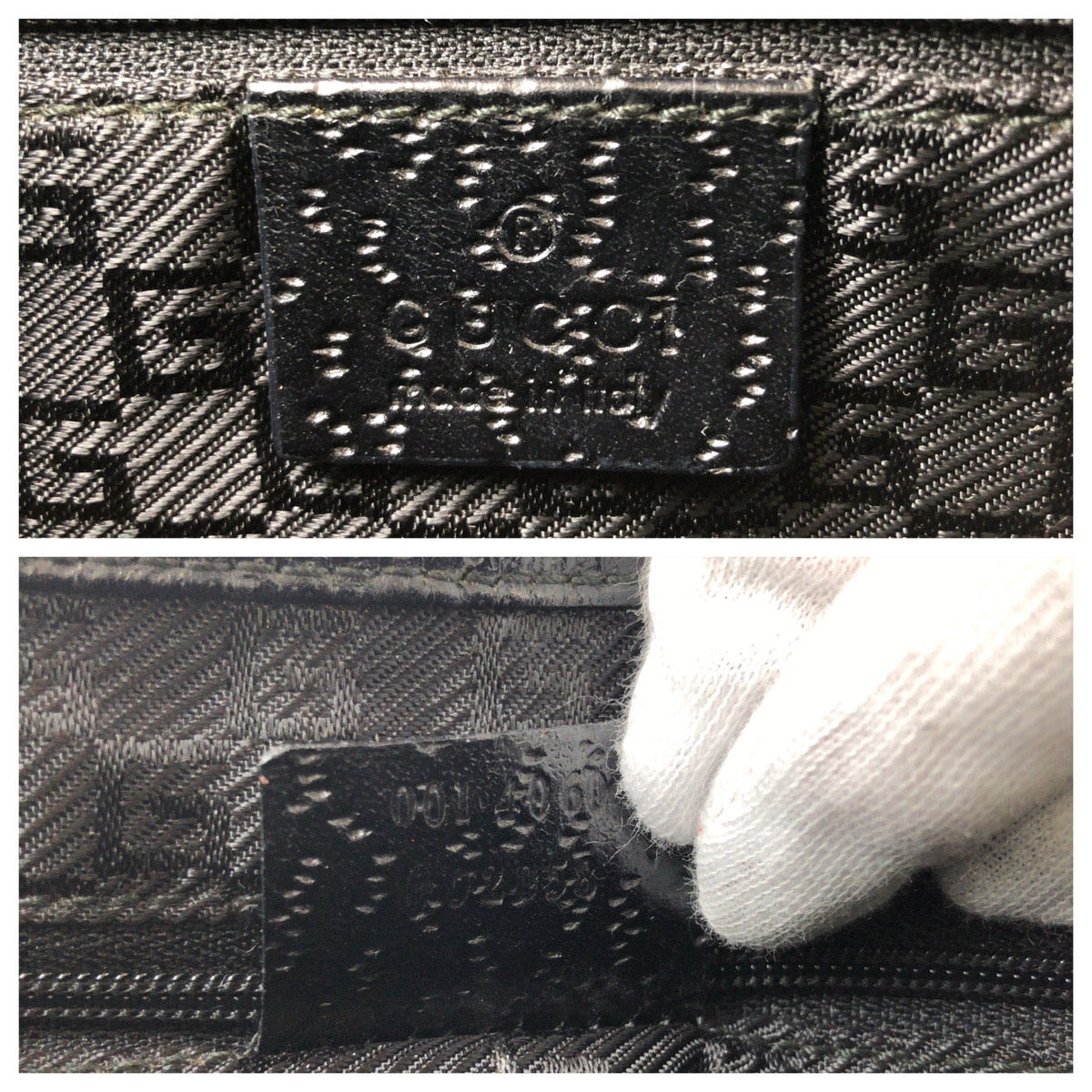 13535
GUCCI グッチ バンブー ジャッキー ブラック 黒 シルバー金具 キャンバス / レザー ショルダーバック ハンドバッグ  レディース