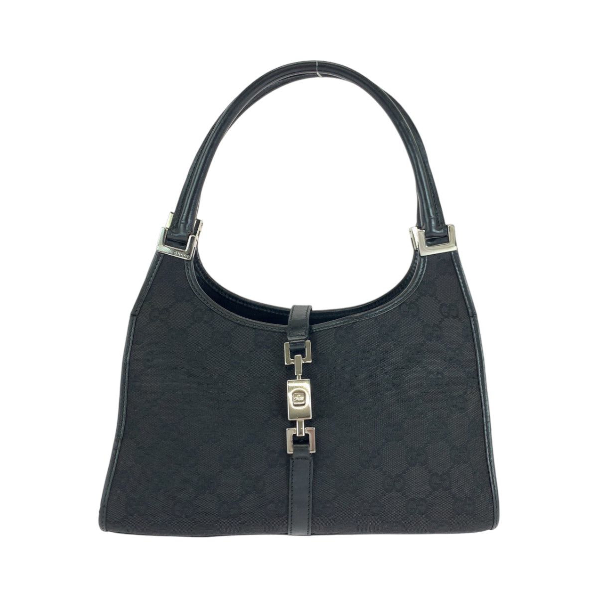 13536
GUCCI グッチ ジャッキー ブラック 黒 シルバー金具 GGキャンバス 002 1068 ホーボー ショルダーバッグ  レディース