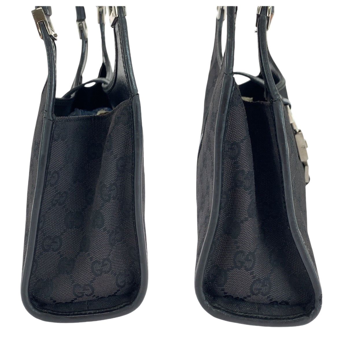 13536
GUCCI グッチ ジャッキー ブラック 黒 シルバー金具 GGキャンバス 002 1068 ホーボー ショルダーバッグ  レディース