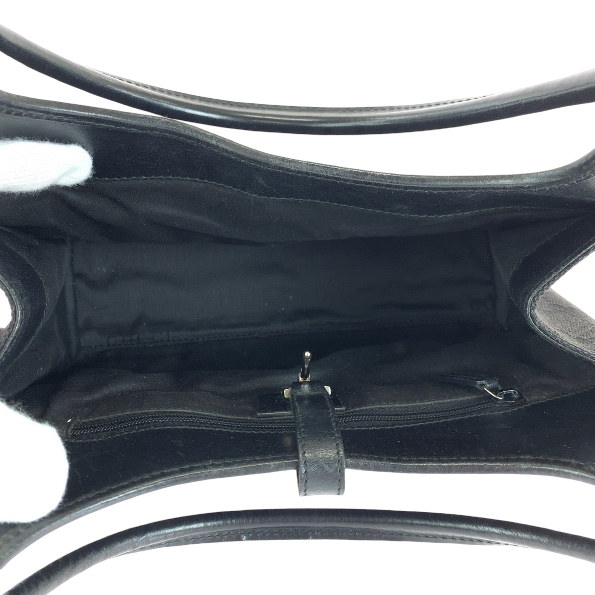 13536
GUCCI グッチ ジャッキー ブラック 黒 シルバー金具 GGキャンバス 002 1068 ホーボー ショルダーバッグ  レディース