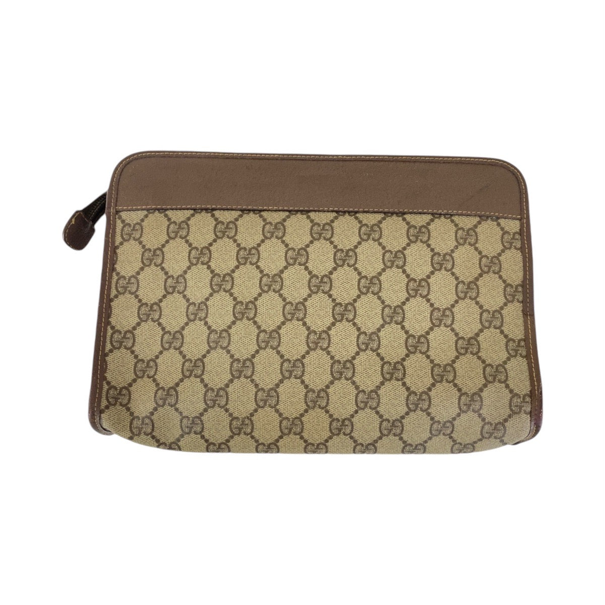 13537
GUCCI グッチ オールドグッチ ブラウン ベージュ PVC / レザー 014 115 6063 クラッチバッグ  レディース