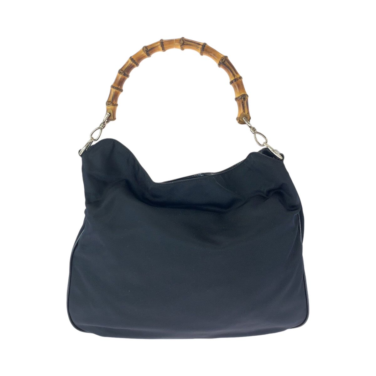 13538
GUCCI グッチ バンブー ダークネイビー ブラウン キャンバス 001 1705 1577 ショルダーバッグ ハンドバッグ 2way  レディース