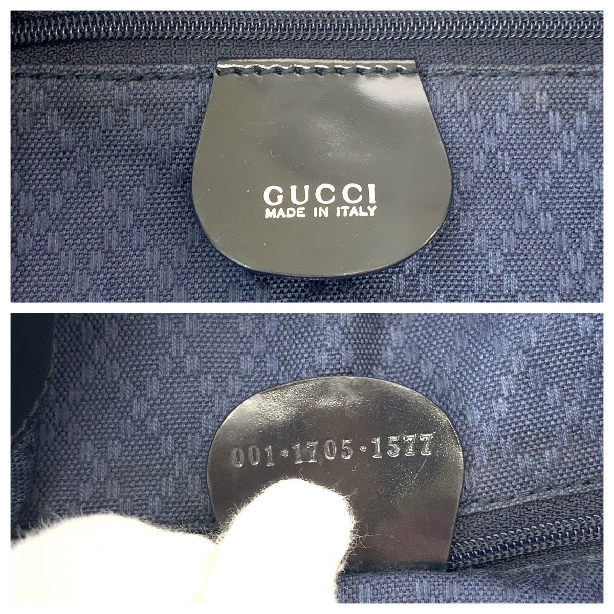 13538
GUCCI グッチ バンブー ダークネイビー ブラウン キャンバス 001 1705 1577 ショルダーバッグ ハンドバッグ 2way  レディース