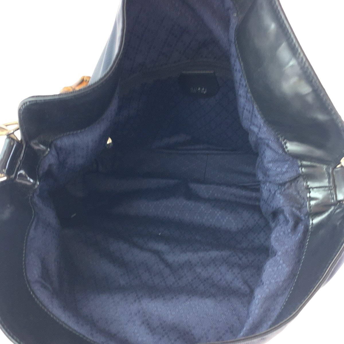13538
GUCCI グッチ バンブー ダークネイビー ブラウン キャンバス 001 1705 1577 ショルダーバッグ ハンドバッグ 2way  レディース