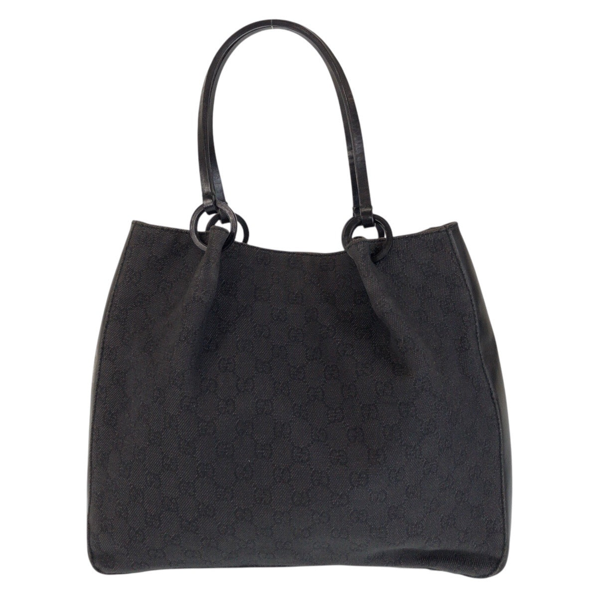 13539
GUCCI グッチ ポーチ付き ブラック 黒 GGキャンバス / レザー 101920 トートバッグ ショルダーバッグ  レディース