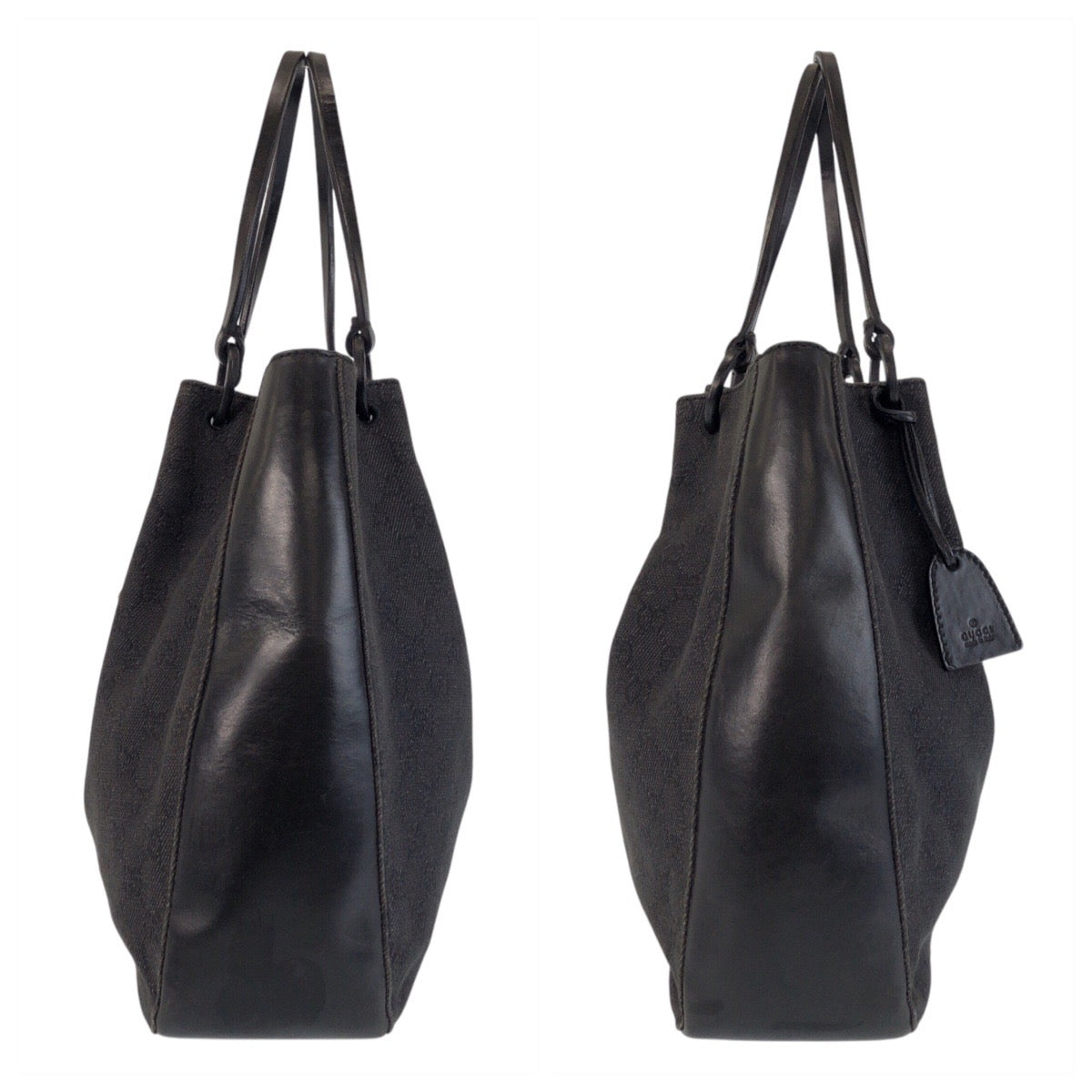 13539
GUCCI グッチ ポーチ付き ブラック 黒 GGキャンバス / レザー 101920 トートバッグ ショルダーバッグ  レディース