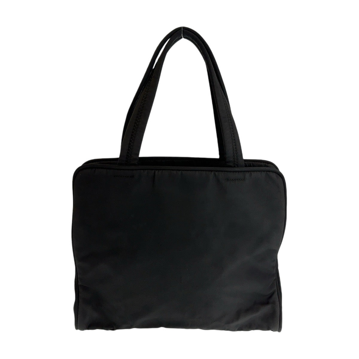12801
PRADA プラダ 三角ロゴプレート ブラック 黒 シルバー金具 ナイロン トートバッグ ハンドバッグ  レディース