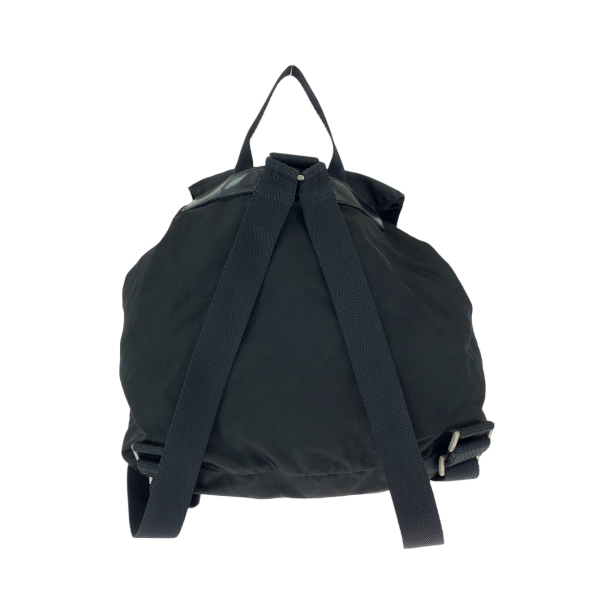 13540
PRADA プラダ 三角ロゴプレート ブラック 黒 シルバー金具 ナイロン リュックサック バックパック  レディース
