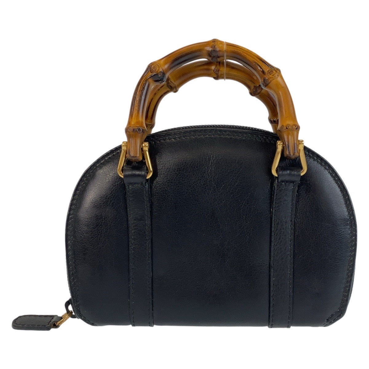 13544
GUCCI グッチ バンブー ブラック 黒 ゴールド金具 レザー ハンドバッグ ショルダーバッグ 2way  レディース
