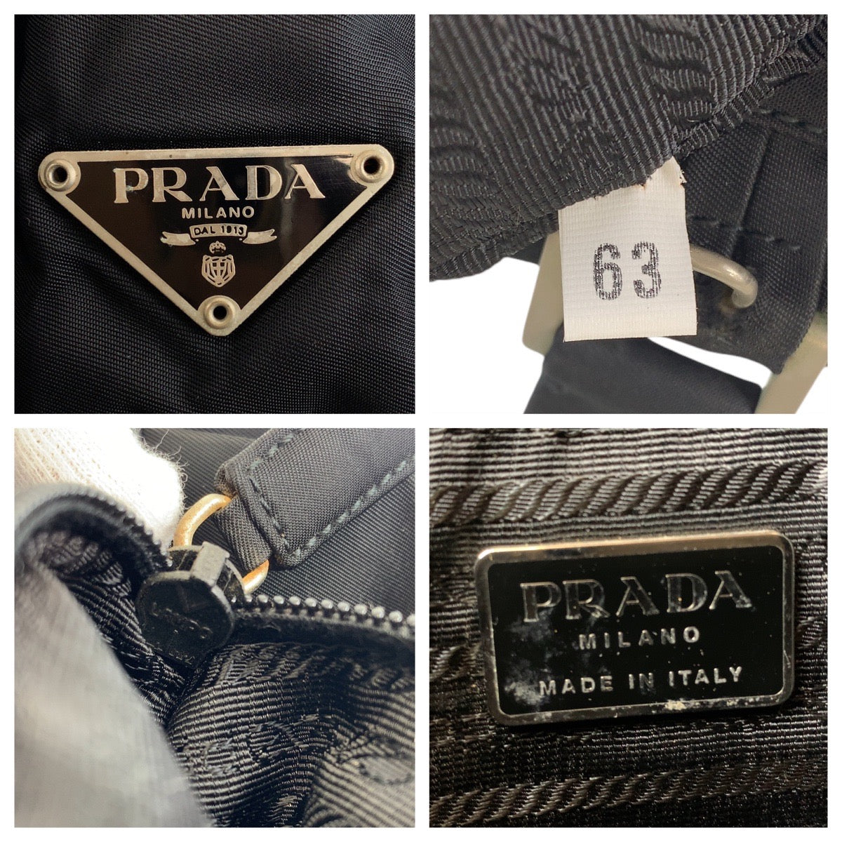 13545
PRADA プラダ ブラック 黒 シルバー金具 ナイロン ハンドバッグ トートバッグ  レディース