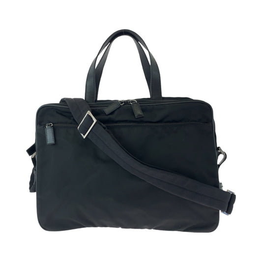 13548
PRADA プラダ テスート 三角ロゴプレート ブラック 黒 シルバー金具 ナイロン ショルダーバッグ ビジネスバッグ 2way  メンズ