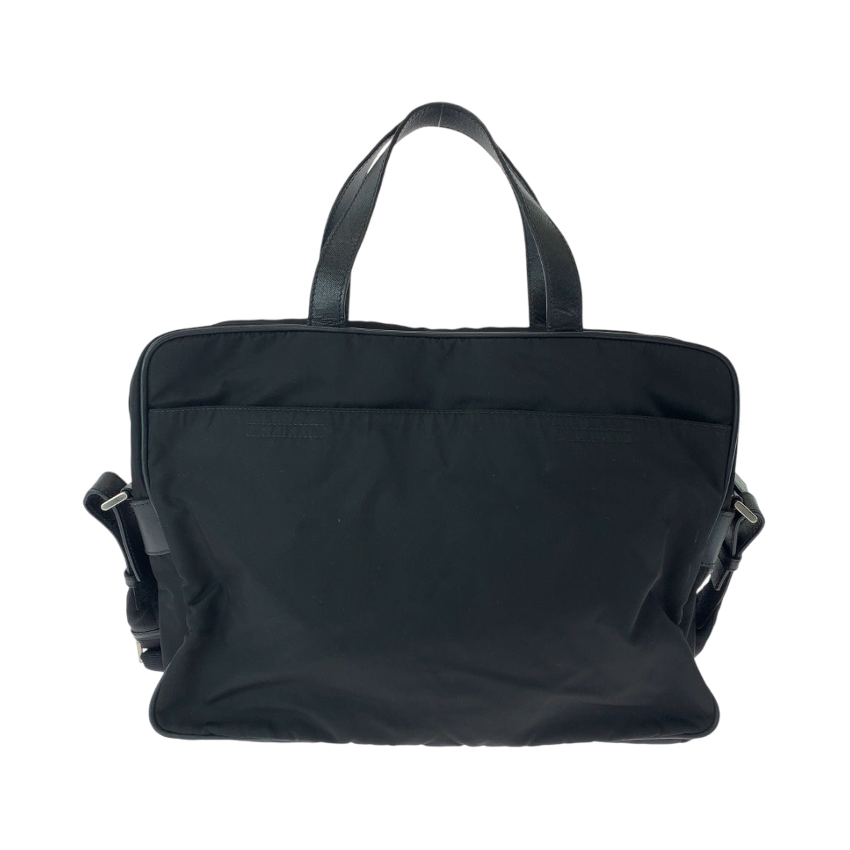 13548
PRADA プラダ テスート 三角ロゴプレート ブラック 黒 シルバー金具 ナイロン ショルダーバッグ ビジネスバッグ 2way  メンズ