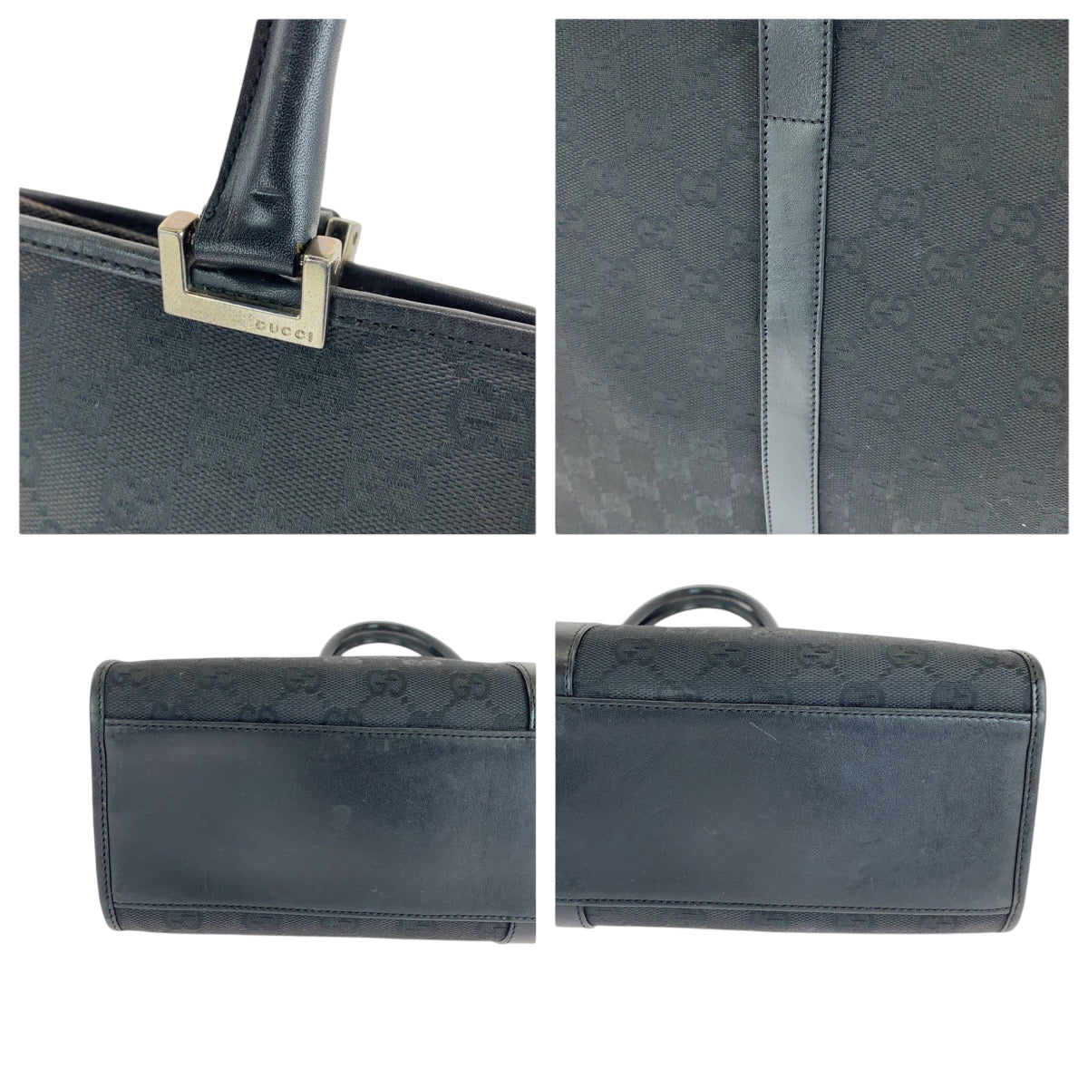 14111
GUCCI グッチ ジャッキー ブラック 黒 シルバー金具 GGキャンバス 002 1064 トートバッグ ハンドバッグ  レディース ABP29
