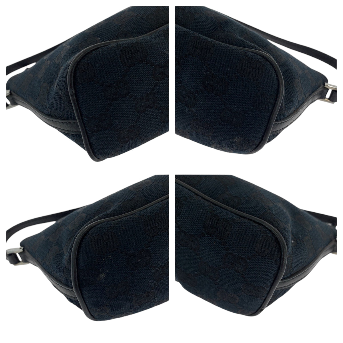 13547
GUCCI グッチ ブラック 黒 シルバー金具 GGキャンバス ハンドバッグ アクセサリーポーチ  レディース