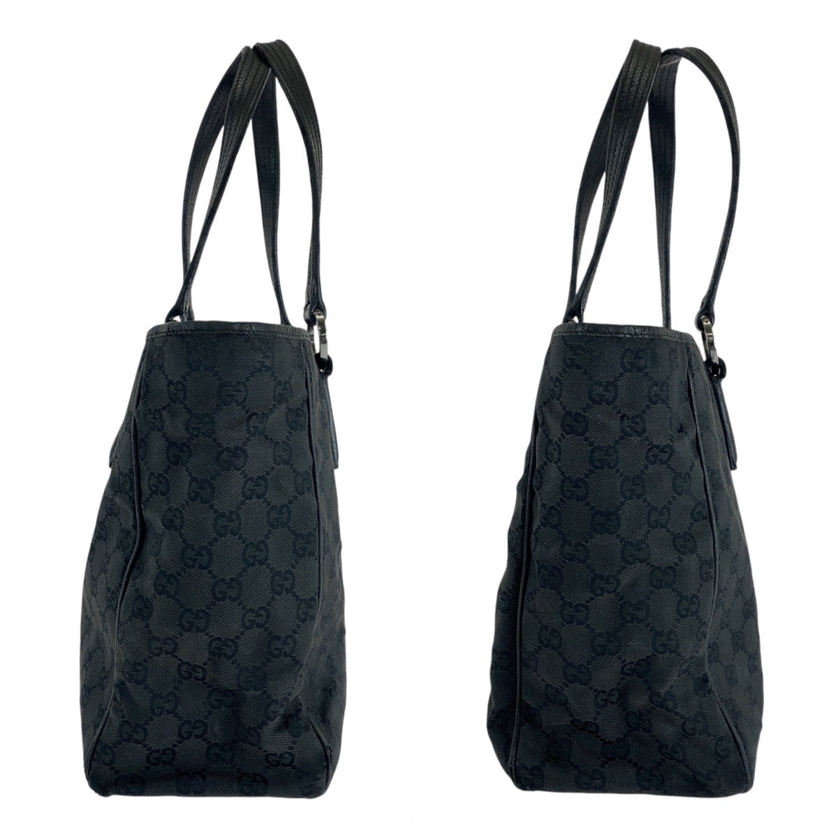14113
GUCCI グッチ ブラック 黒 GGキャンバス / レザー 113017 トートバッグ ショルダーバッグ  レディース