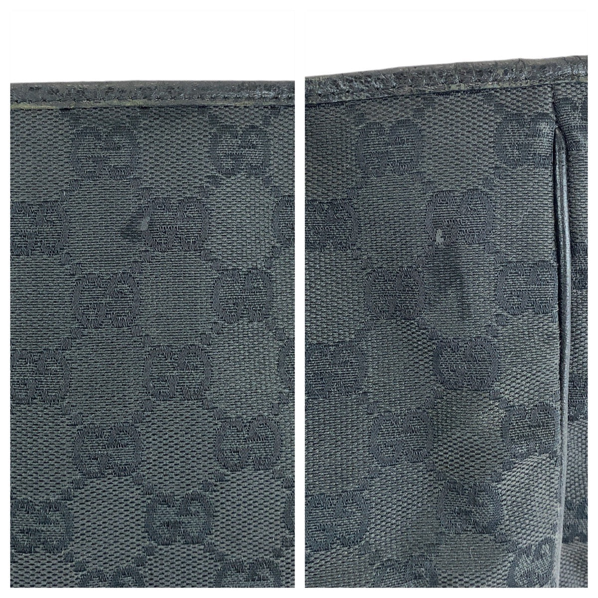 14113
GUCCI グッチ ブラック 黒 GGキャンバス / レザー 113017 トートバッグ ショルダーバッグ  レディース