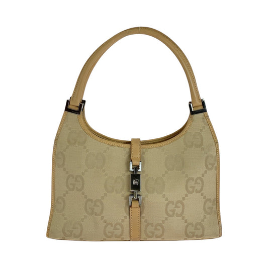 14114
GUCCI グッチ ジャッキー ベージュ シルバー金具 GGキャンバス / レザー 002 1068 ショルダーバッグ  レディース