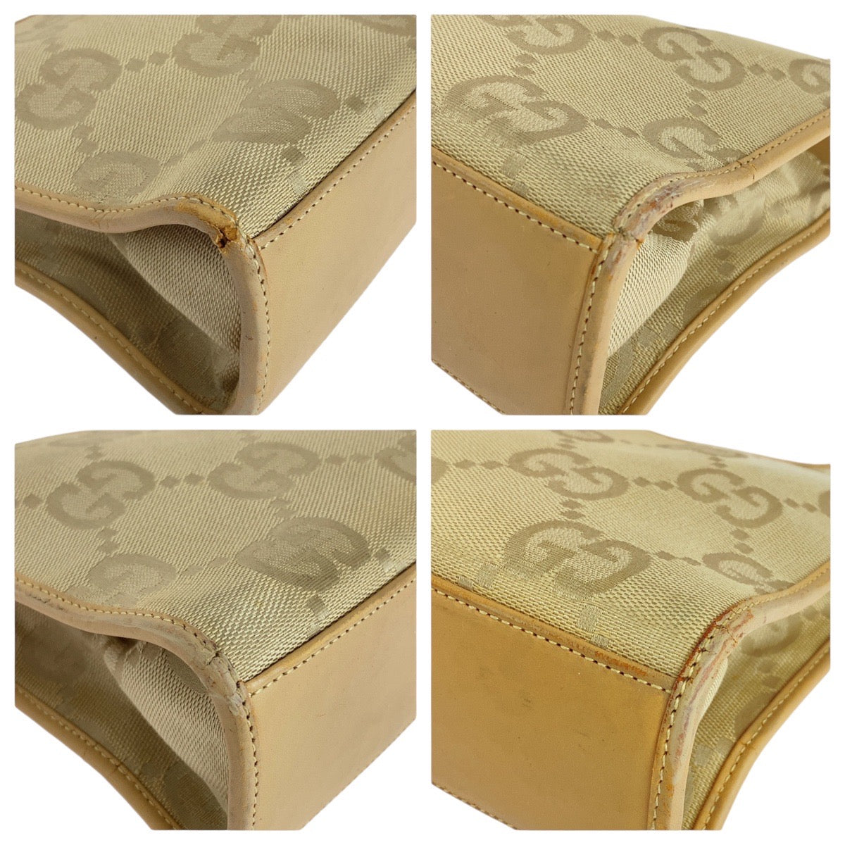 14114
GUCCI グッチ ジャッキー ベージュ シルバー金具 GGキャンバス / レザー 002 1068 ショルダーバッグ  レディース