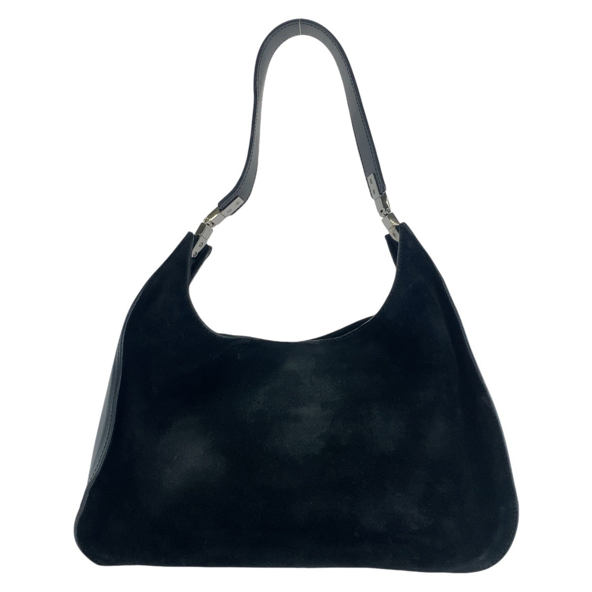 14115
GUCCI グッチ ブラック 黒 シルバー金具 スウェード / レザー 001 3767 ショルダーバッグ ホーボー  レディース