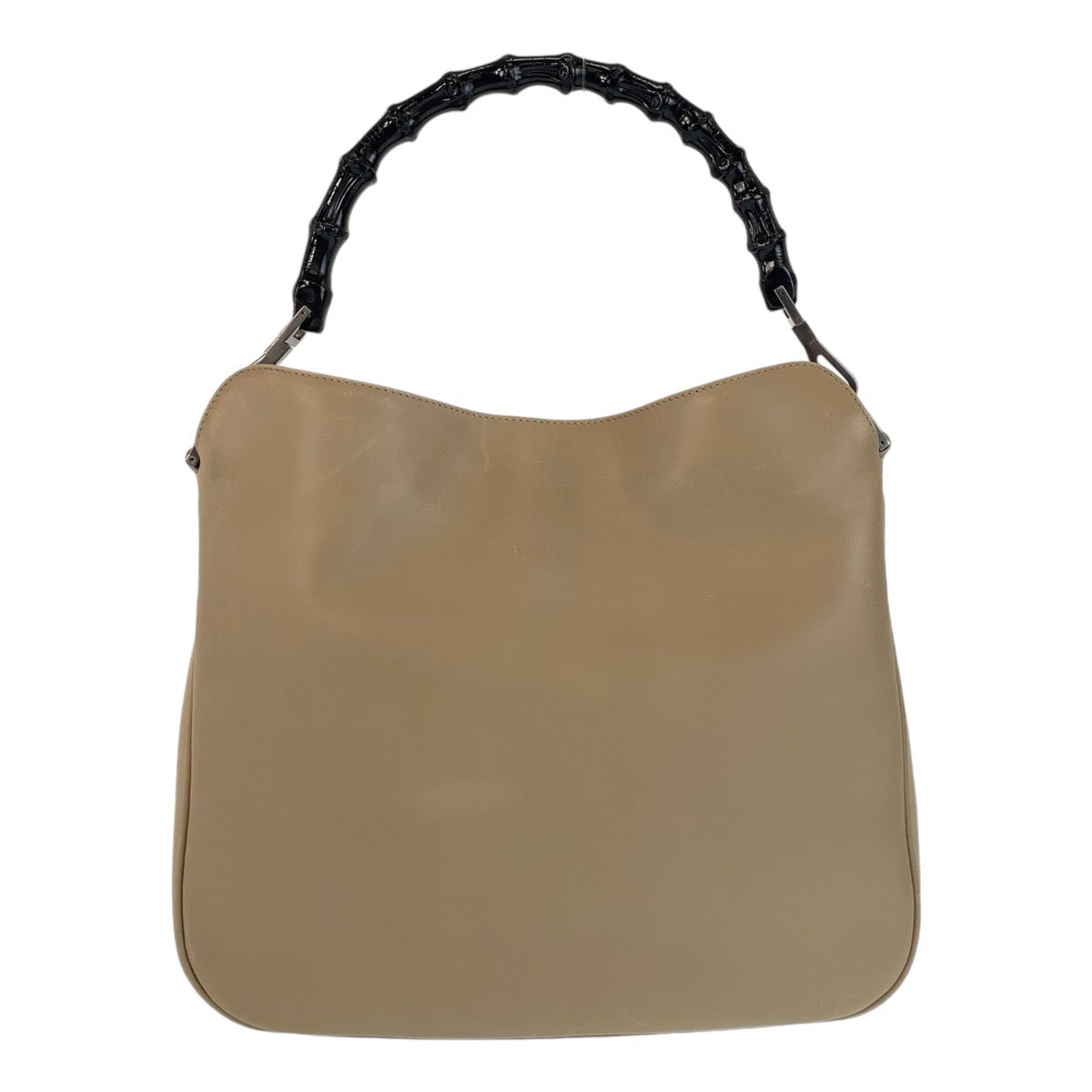 13549
GUCCI グッチ バンブー ベージュ ガンメタ金具 レザー / バンブー 001 1638 ハンドバッグ  レディース