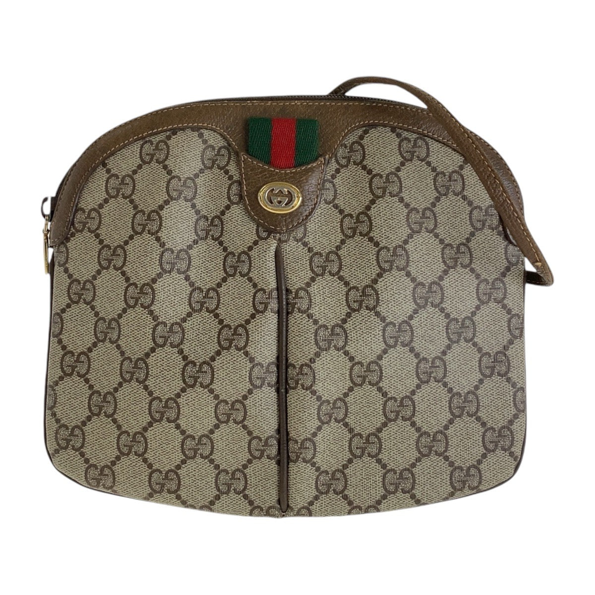 13552
GUCCI グッチ ヴィンテージ オールドグッチ シェリーライン ベージュ ゴールド金具 GGスプリームキャンバス / レザー 904 02 047 斜め掛け ショルダーバッグ クラッチバッグ  レディース