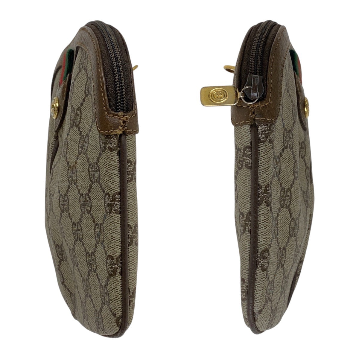 13552
GUCCI グッチ ヴィンテージ オールドグッチ シェリーライン ベージュ ゴールド金具 GGスプリームキャンバス / レザー 904 02 047 斜め掛け ショルダーバッグ クラッチバッグ  レディース