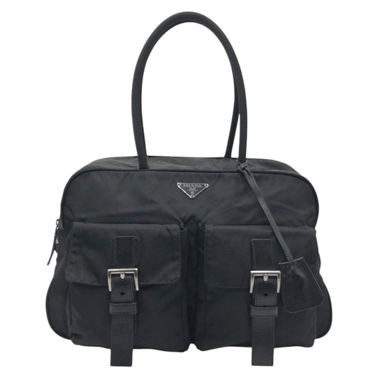 13554
PRADA プラダ テスート 三角ロゴ ブラック 黒 ナイロン ボストンバッグ ショルダーバッグ  レディース