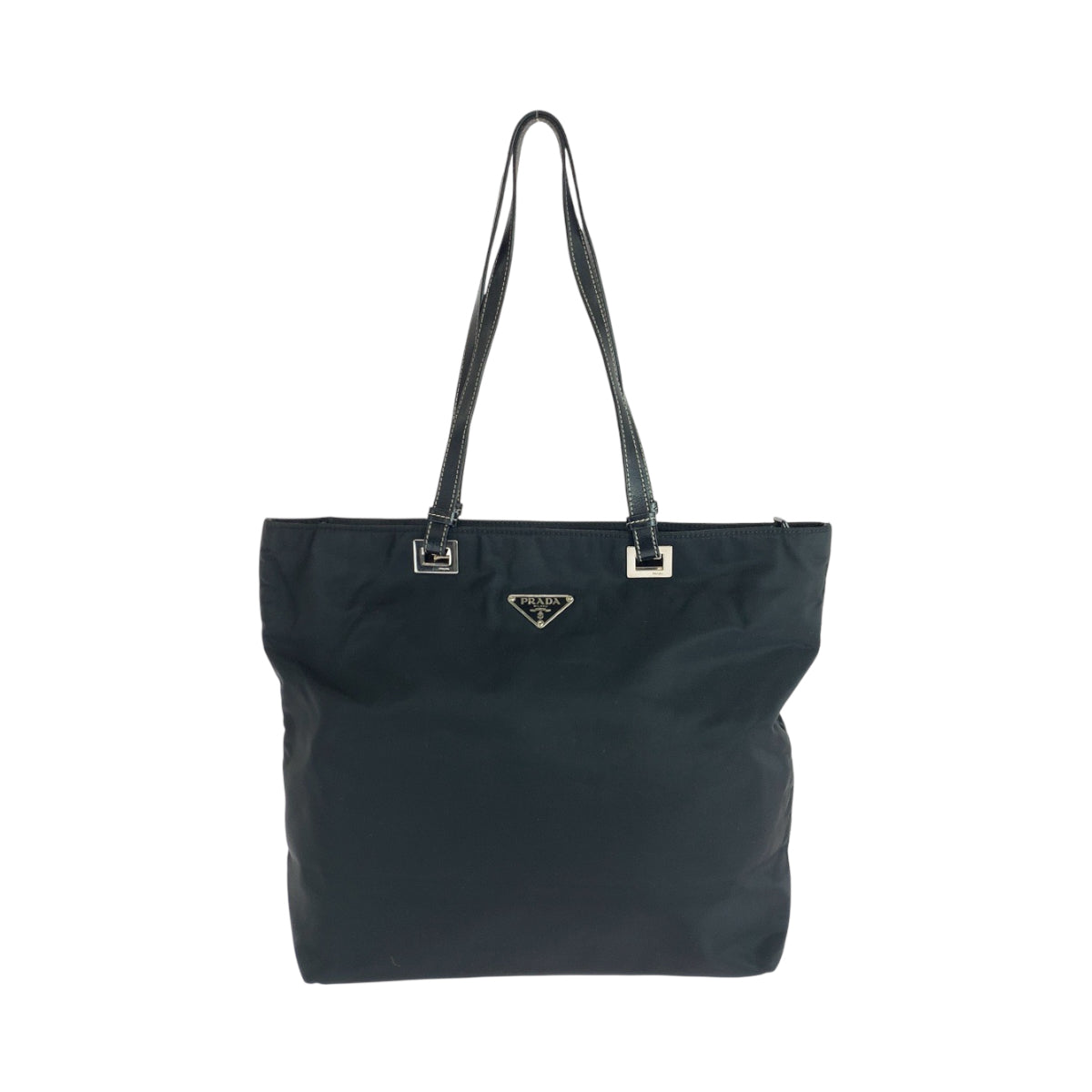 13555
PRADA プラダ テスート 三角ロゴプレート ブラック 黒 シルバー金具 ナイロン トートバッグ ショルダーバッグ  レディース ABP39