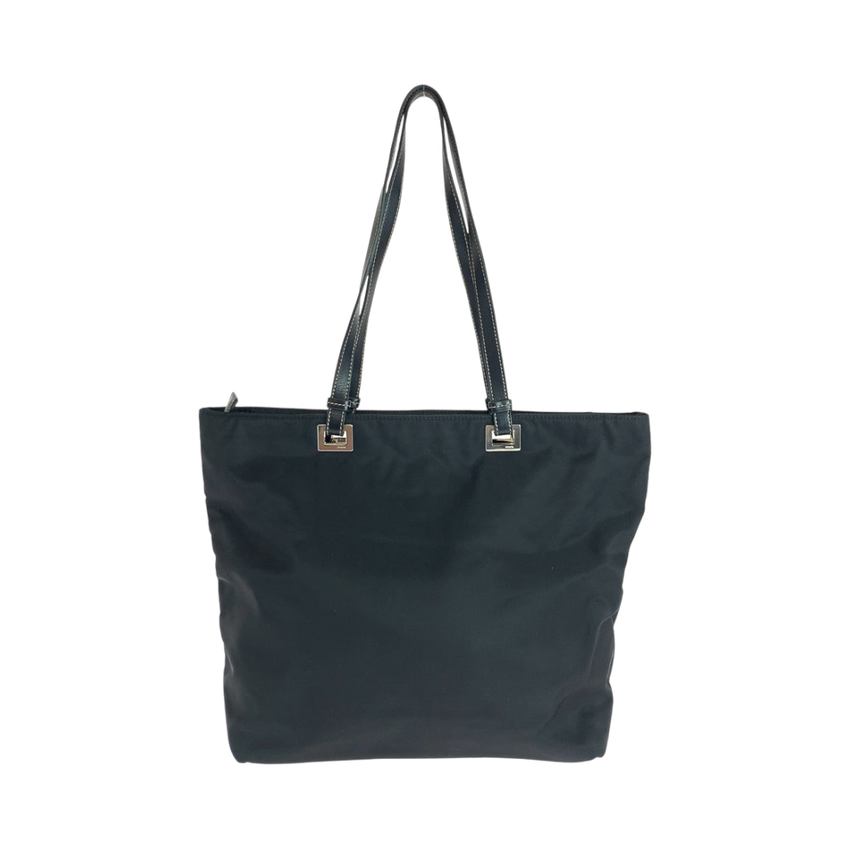 13555
PRADA プラダ テスート 三角ロゴプレート ブラック 黒 シルバー金具 ナイロン トートバッグ ショルダーバッグ  レディース ABP39