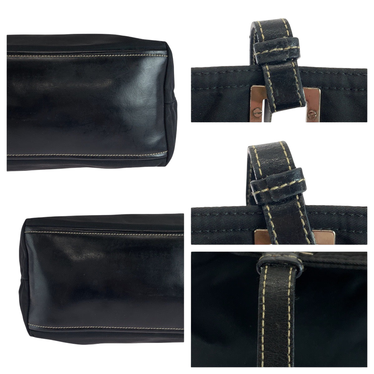 13555
PRADA プラダ テスート 三角ロゴプレート ブラック 黒 シルバー金具 ナイロン トートバッグ ショルダーバッグ  レディース ABP39