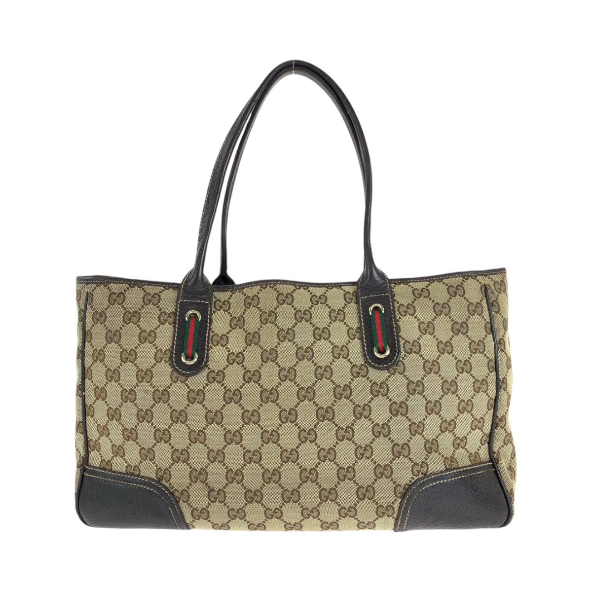 13556
GUCCI グッチ プリンシー シェリーライン リボン ブラウン ゴールド金具 GGキャンバス 165805 トートバッグ ショルダーバッグ  レディース