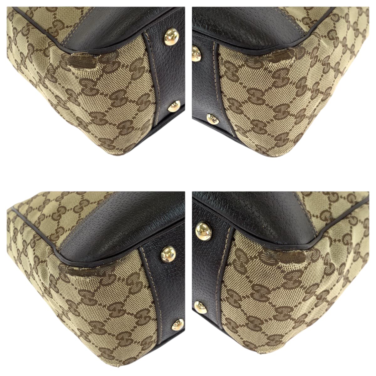 13556
GUCCI グッチ プリンシー シェリーライン リボン ブラウン ゴールド金具 GGキャンバス 165805 トートバッグ ショルダーバッグ  レディース