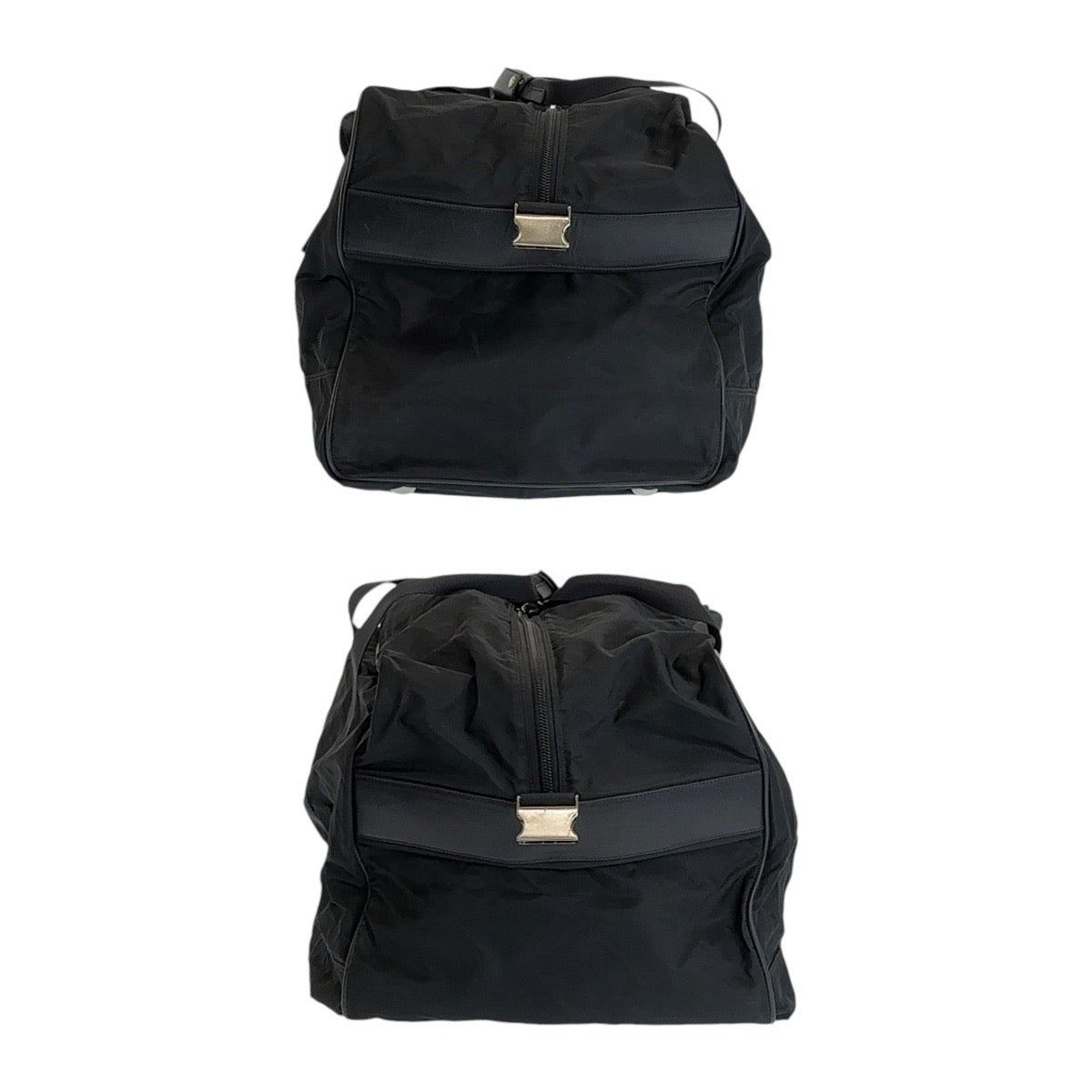 12799
PRADA プラダ 三角ロゴプレート ブラック 黒 シルバー金具 ナイロン ボストンバッグ 男女兼用  メンズ