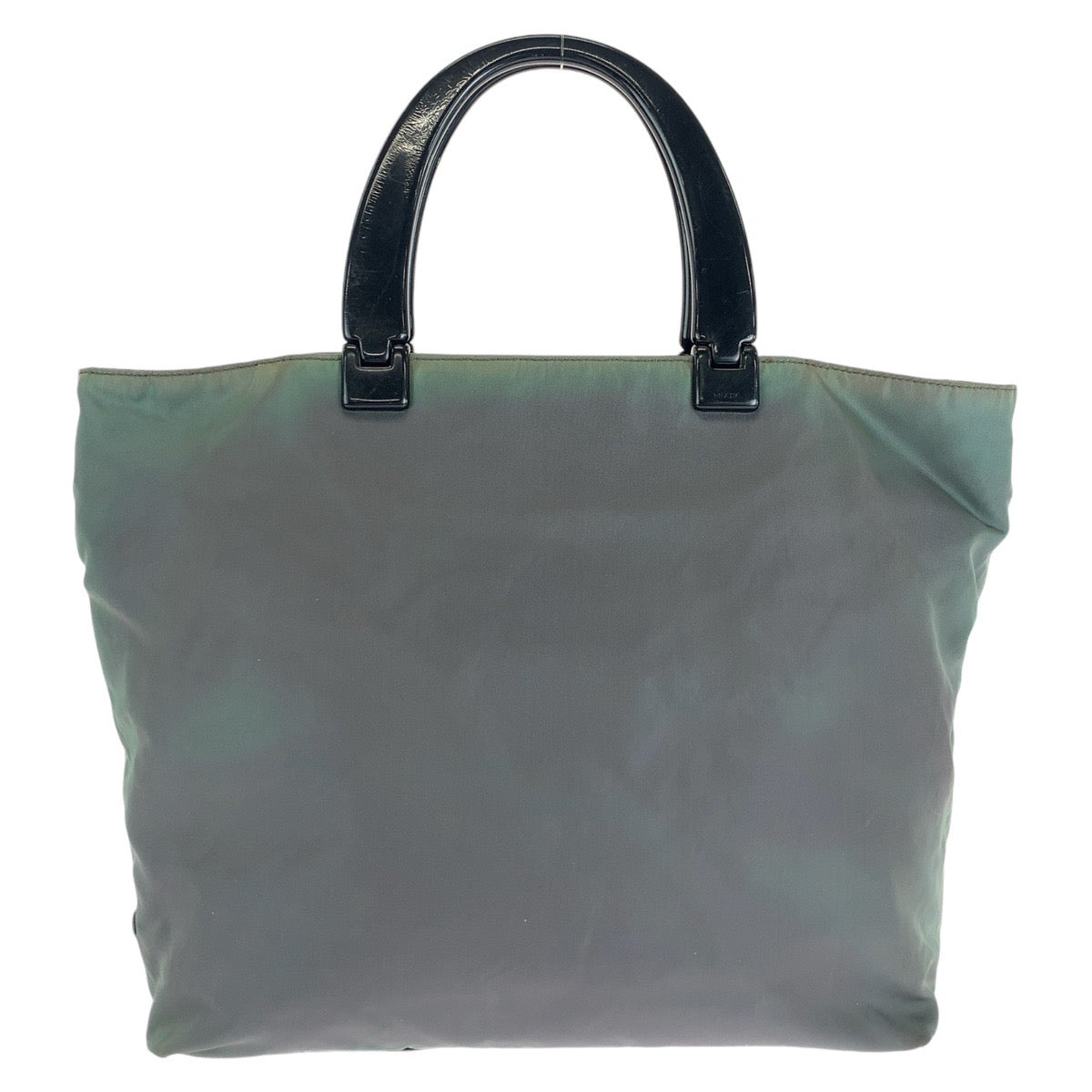 18033
PRADA プラダ テスート 三角ロゴプレート リバーシブル カーキ ブラック ナイロン / プラスチック トートバッグ ハンドバッグ  レディース AB19