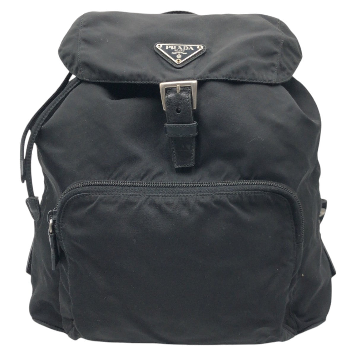 13557
PRADA プラダ テスート 三角ロゴ ブラック 黒 ナイロン リュックサック バックパック  レディース