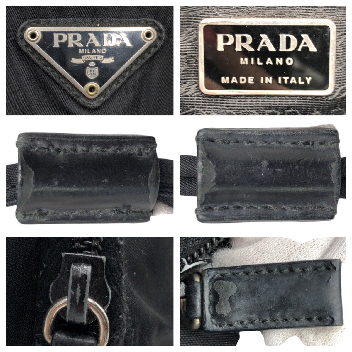 13557
PRADA プラダ テスート 三角ロゴ ブラック 黒 ナイロン リュックサック バックパック  レディース