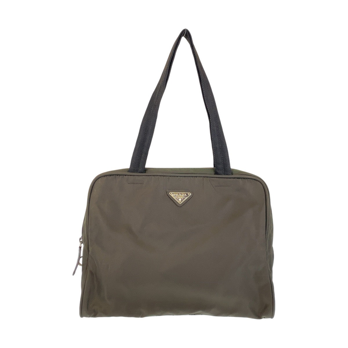 13558
PRADA プラダ テスート 三角ロゴプレート ブラウン シルバー金具 ナイロン トートバッグ ショルダーバッグ  レディース