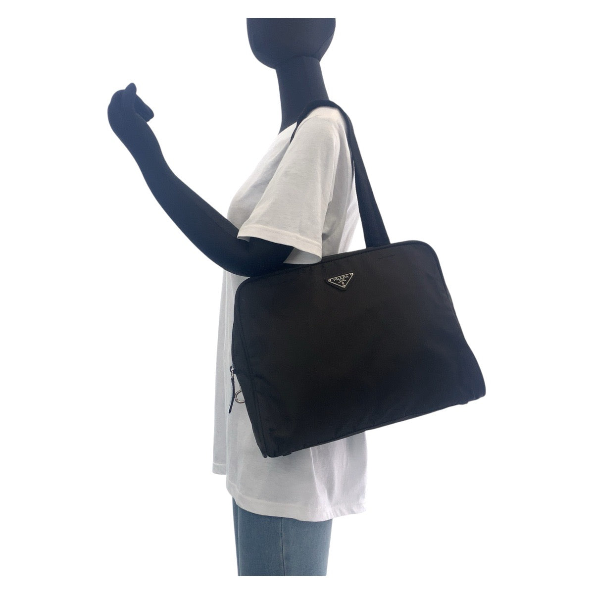 13558
PRADA プラダ テスート 三角ロゴプレート ブラウン シルバー金具 ナイロン トートバッグ ショルダーバッグ  レディース