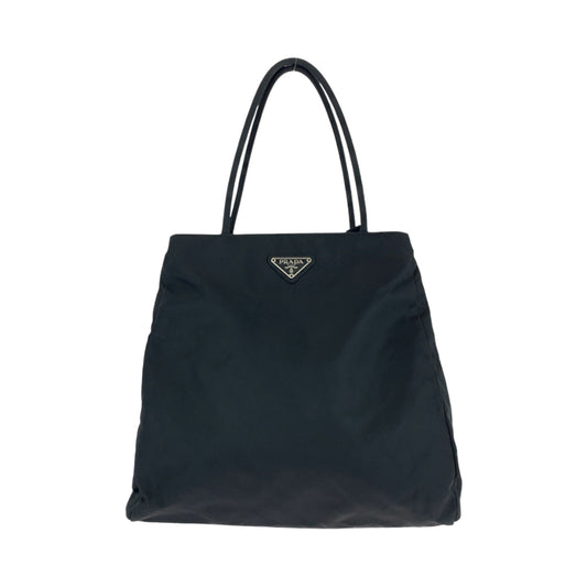 PRADA Prada Tessuto Triangle Logo Plate Black Silver Hardware Nylon Tote Bag Shoulder Bag Women's